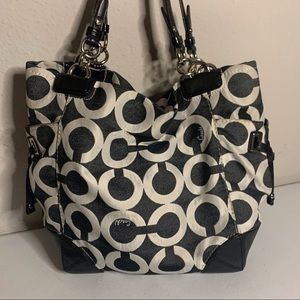 Coach Peyton Black and white logo Bag